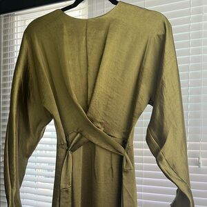 Olive Green Wrap Dress